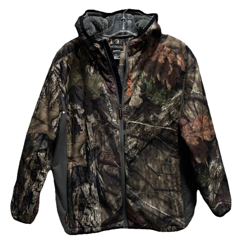 Nomad Realtree Hunting Youth Zip Up Hooded Jacket Sz YXL Sherpa Lined Pockets
